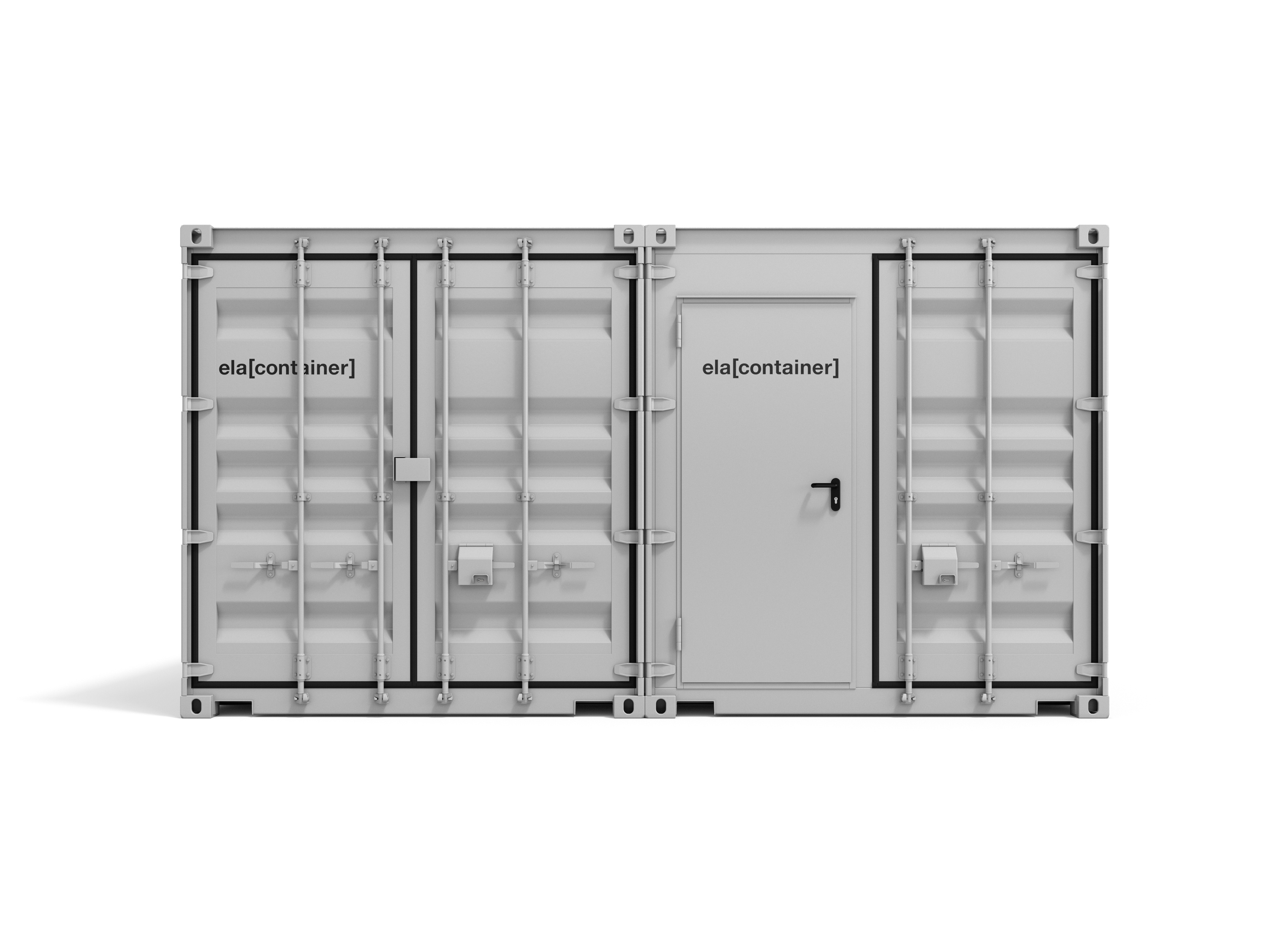 ELA Werkstattanlage ELA Container - Werkstattanlage Außenansicht Stirnseite mit Doppelflügeltür 2