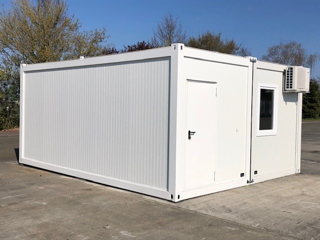 ELA Container - Doppelcontaineranlage RAL 7032 kieselgrau Außenansicht