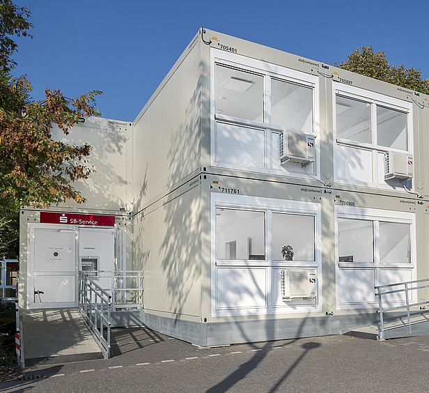 Zwei Standorte der Kreissparkasse Steinfurt ziehen in mobile ELA-Räume ELA Container - Containeranlage als Sparkasse