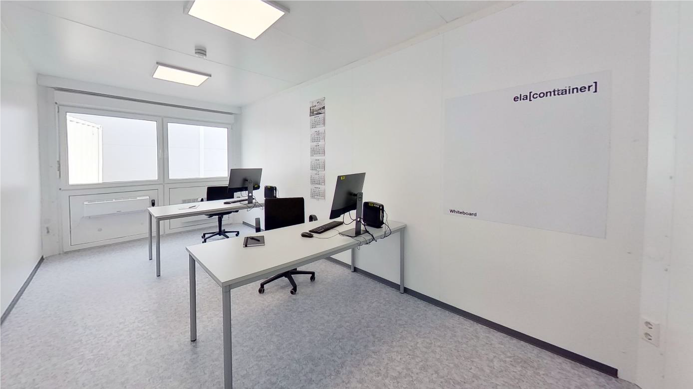 360 Grad Ansicht eines Bürocontainers 360 Grad Ansicht eines Bürocontainers