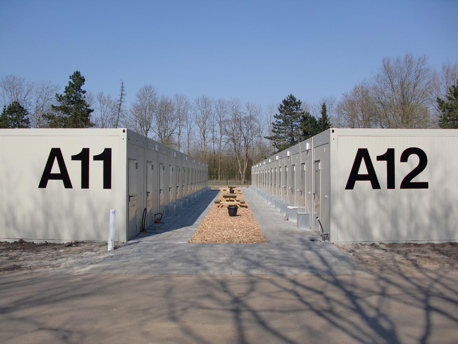 ELA Wohncontaineranlage von Außen