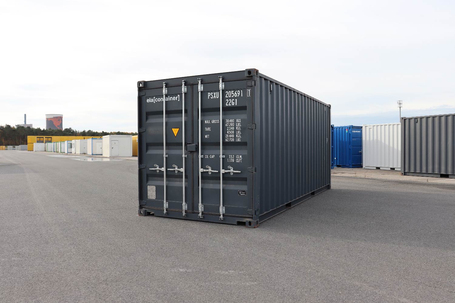 Lagercontainer Frontansicht seitlich