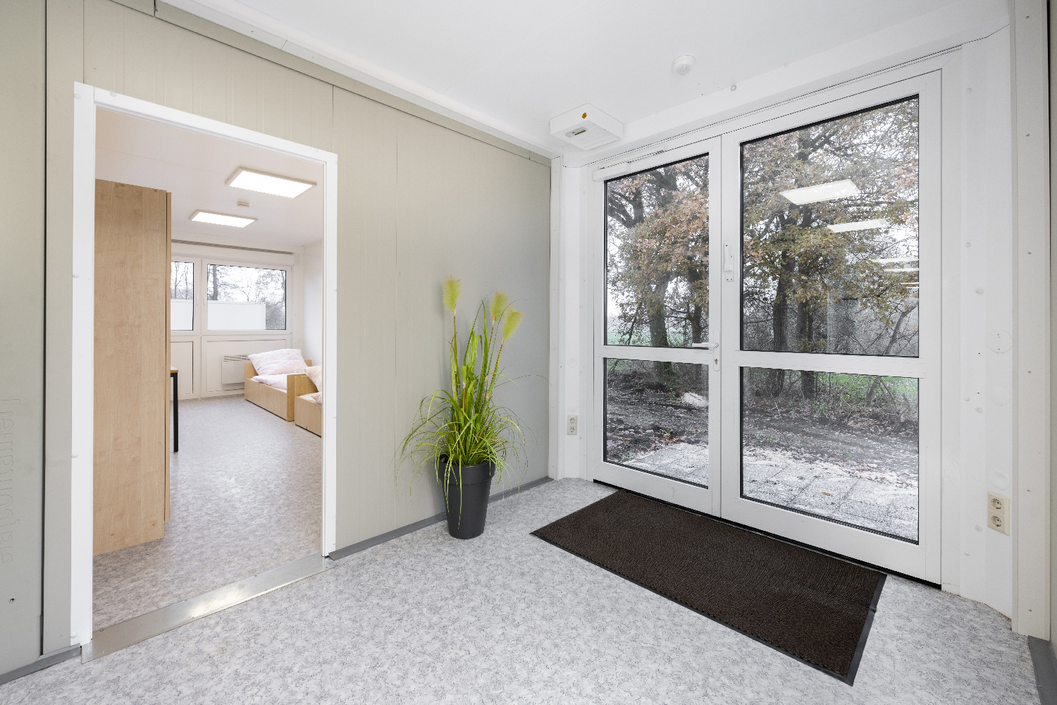 Containerunterkunft von innen