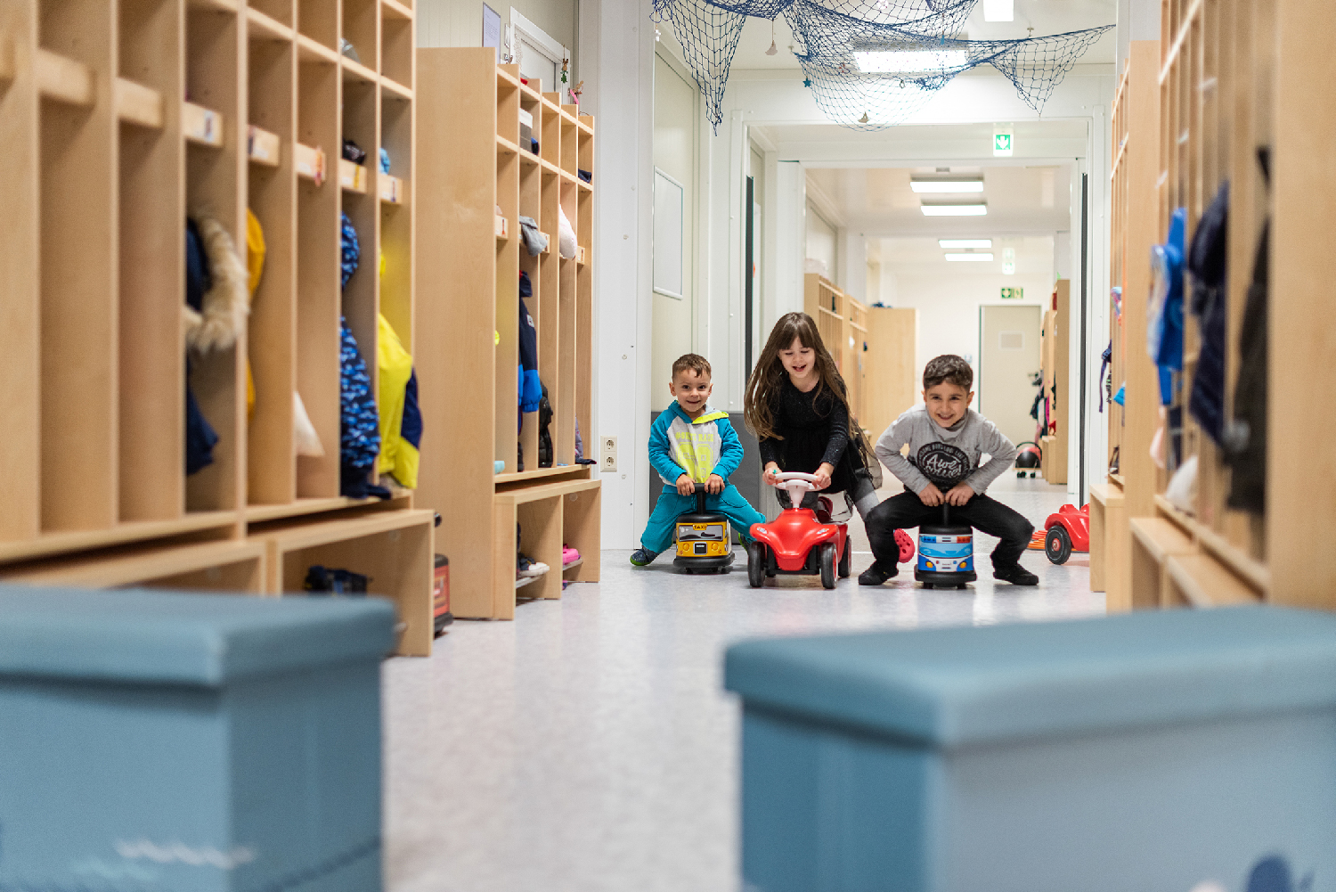 Kindergartencontainer Flur Innenansicht