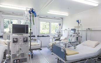 Mobile ELA Container als Dialysezentrum ELA Container - Behandlungsräume zur Dialyse in Containeranlage