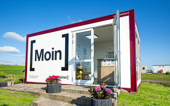 ELA Funktionsraum auf dem Campingplatz ELA Container - Freundlicher Empfang auf dem Campingplatz in ELA Container Nahansicht