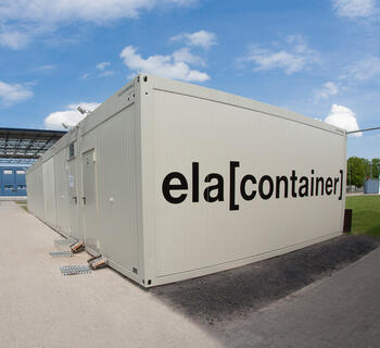 Wohncontaineranlage von der Seite