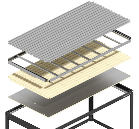 Technik Containerdach Explosionsansicht
