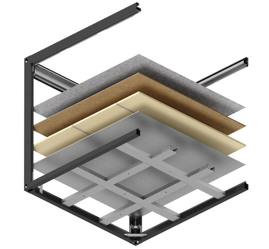 Technik Containerboden Explosionsansicht