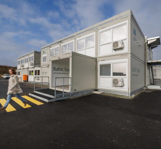 Außenansicht des ELA Koordinationsbüro für den Offshore-Windpark Baltic Eagle
