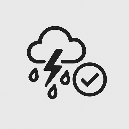 Regen- und Donnerwolke mit Haken