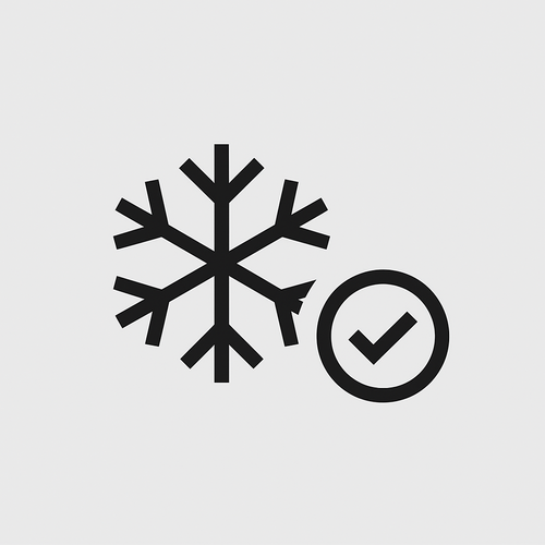 Schneeflocken Icon mit Haken