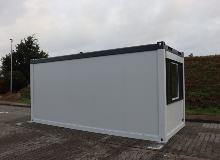 Bürocontainer Aufenthaltscontainer gebraucht kaufen in grau optional mit Mobilar