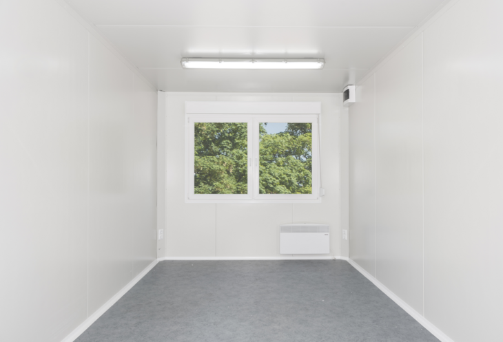 Bürocontainer Aufenthaltscontainer gebraucht kaufen in grau optional mit Mobilar