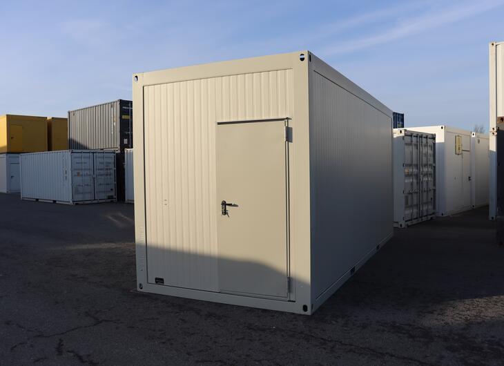 Gebrauchter Bürocontainer mit abschließbarer Tür