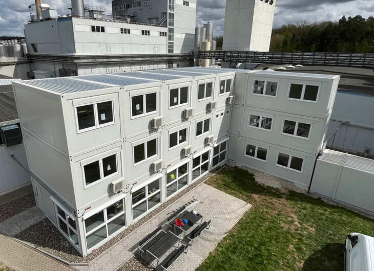 ELA Bürocontaineranlag Drohnenaufnahme