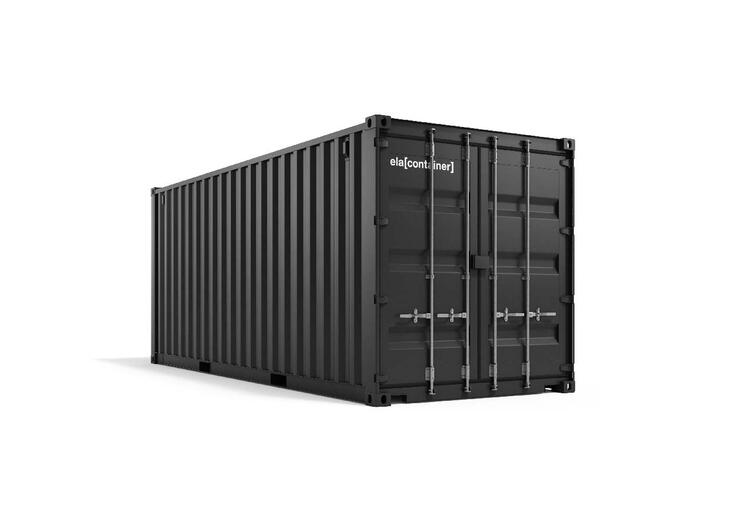 Lagercontainer von Außen in Schwarz