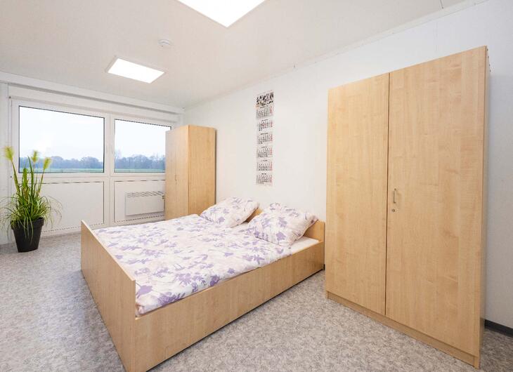 Mittelgroße Wohncontaineranlage von Innen