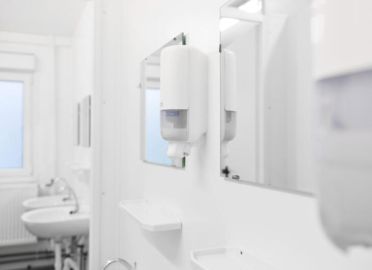 Sanitärcontainer von innen