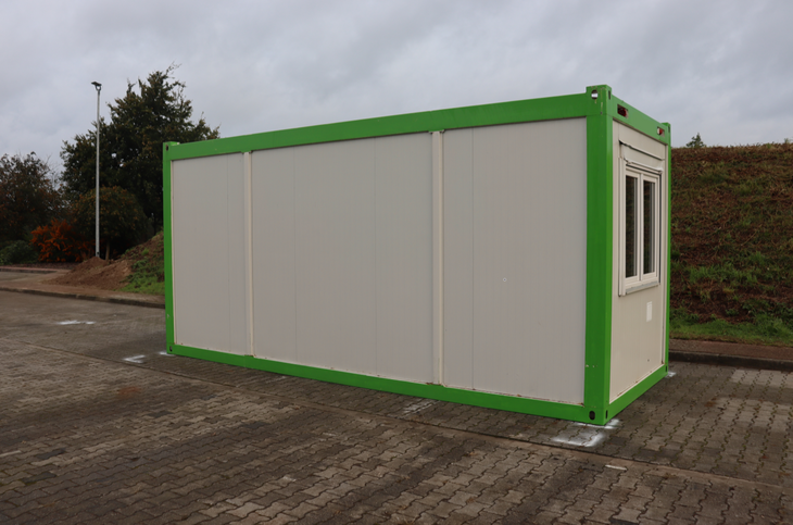 Bürocontainer Aufenthaltscontainer gebraucht kaufen in grau optional mit Mobilar