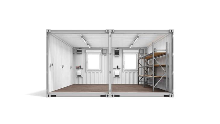 ELA Werkstattanlage - Innenansicht Stirnseite ELA Werkstattanlage - Innenansicht schräg