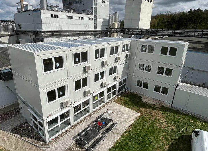 ELA Bürocontaineranlag Drohnenaufnahme