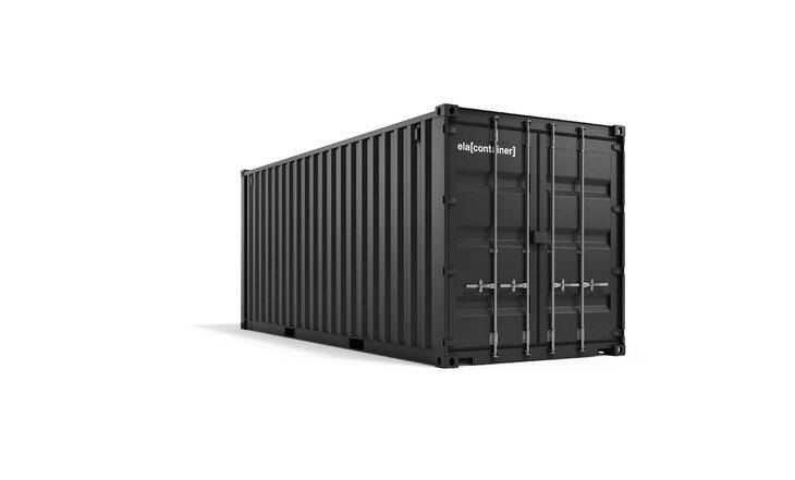 Lagercontainer von Außen in Schwarz