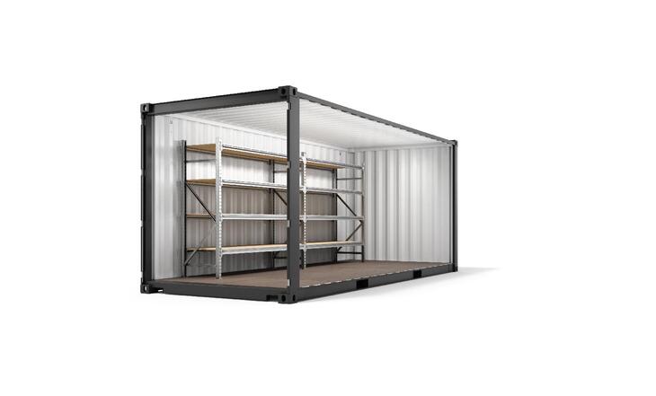 ELA Lagercontainer mit Schwerlastregal